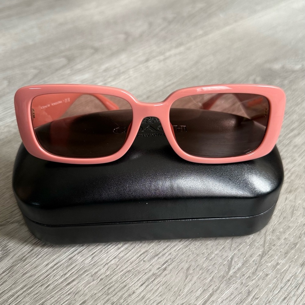 Coach Faded Orange Rectangular Sunglasses